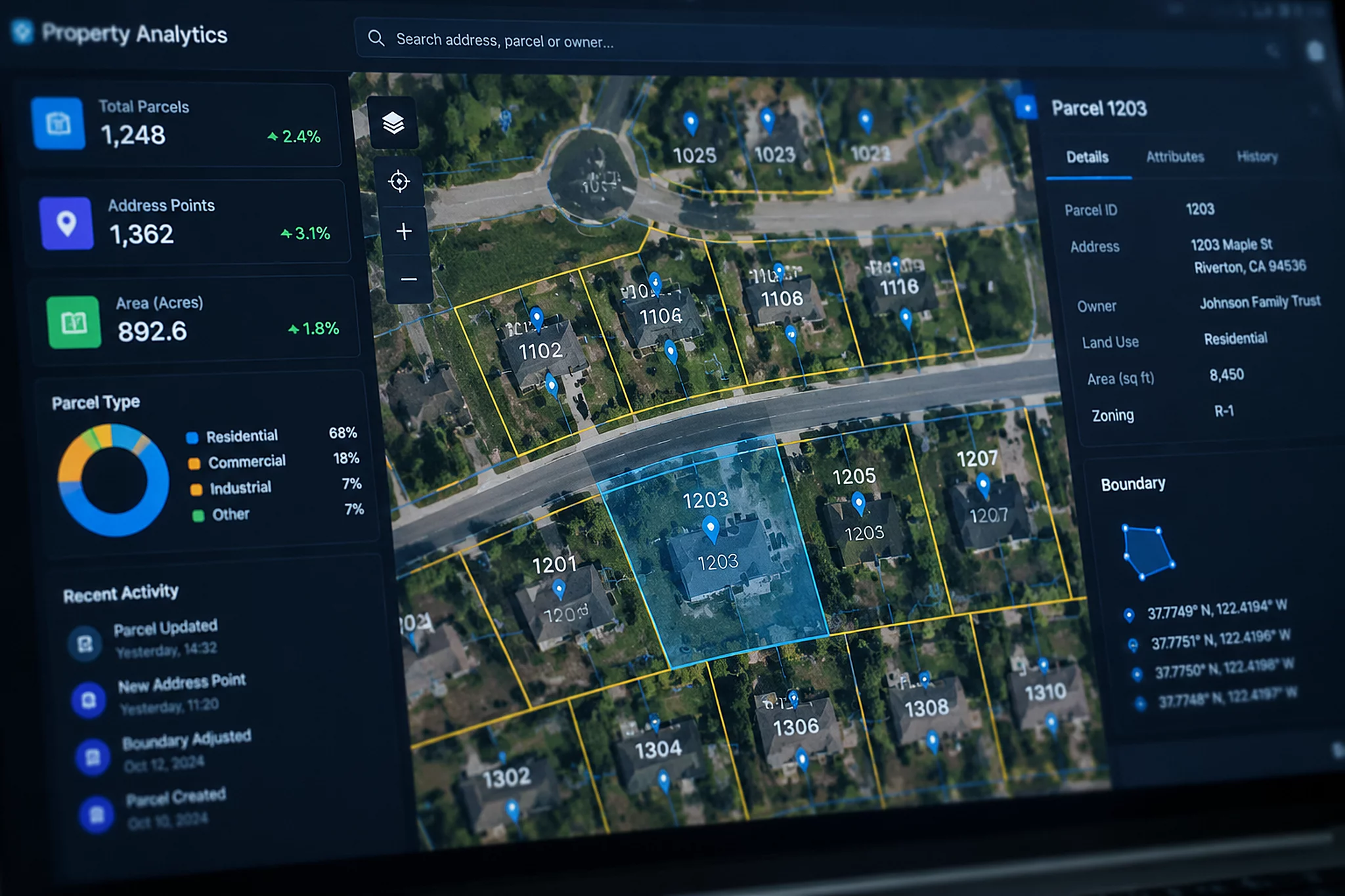 Smarty US Parcel Boundary and Business Data Engine